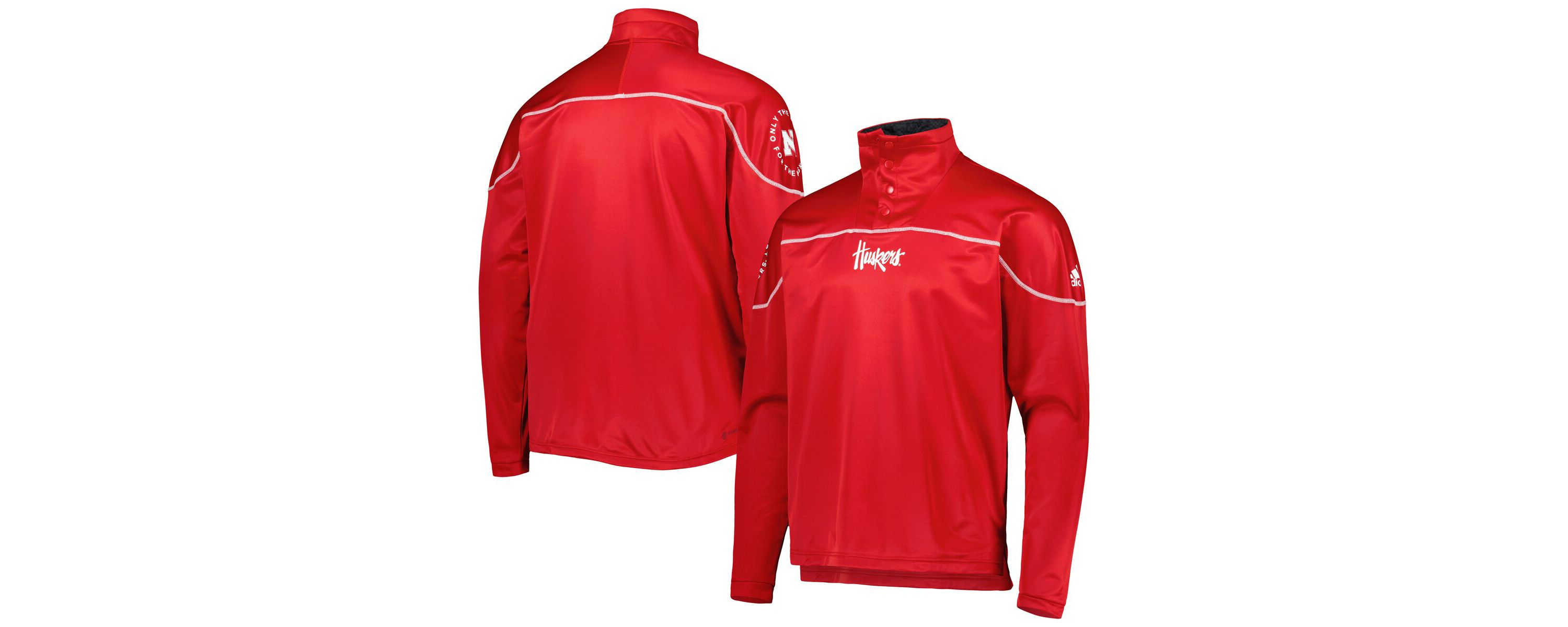 NCAA Nebraska Huskers AEROREADY Knit Quarter-Snap Jacket