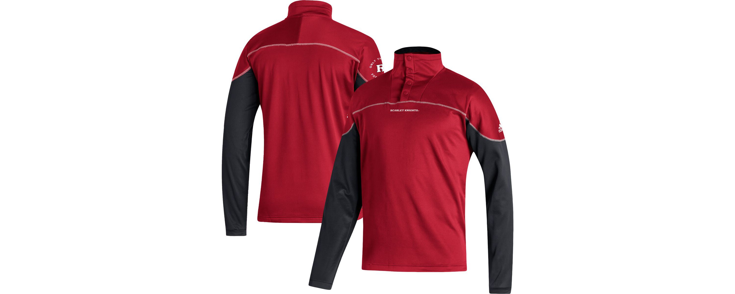 Rutgers Scarlet Knights NCAA Rutgers Knights AEROREADY Knit Quarter-Snap Jacket