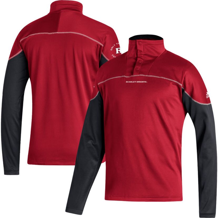 Rutgers Scarlet Knights NCAA Rutgers Knights AEROREADY Knit Quarter-Snap Jacket