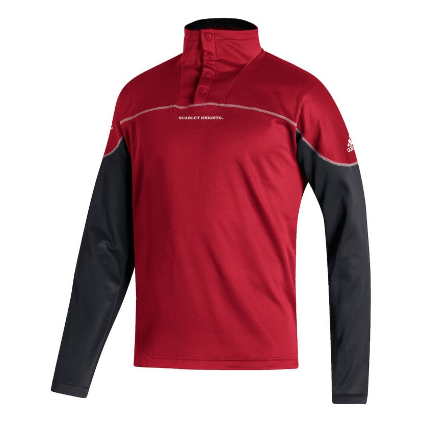 Rutgers Scarlet Knights NCAA Rutgers Knights AEROREADY Knit Quarter-Snap Jacket