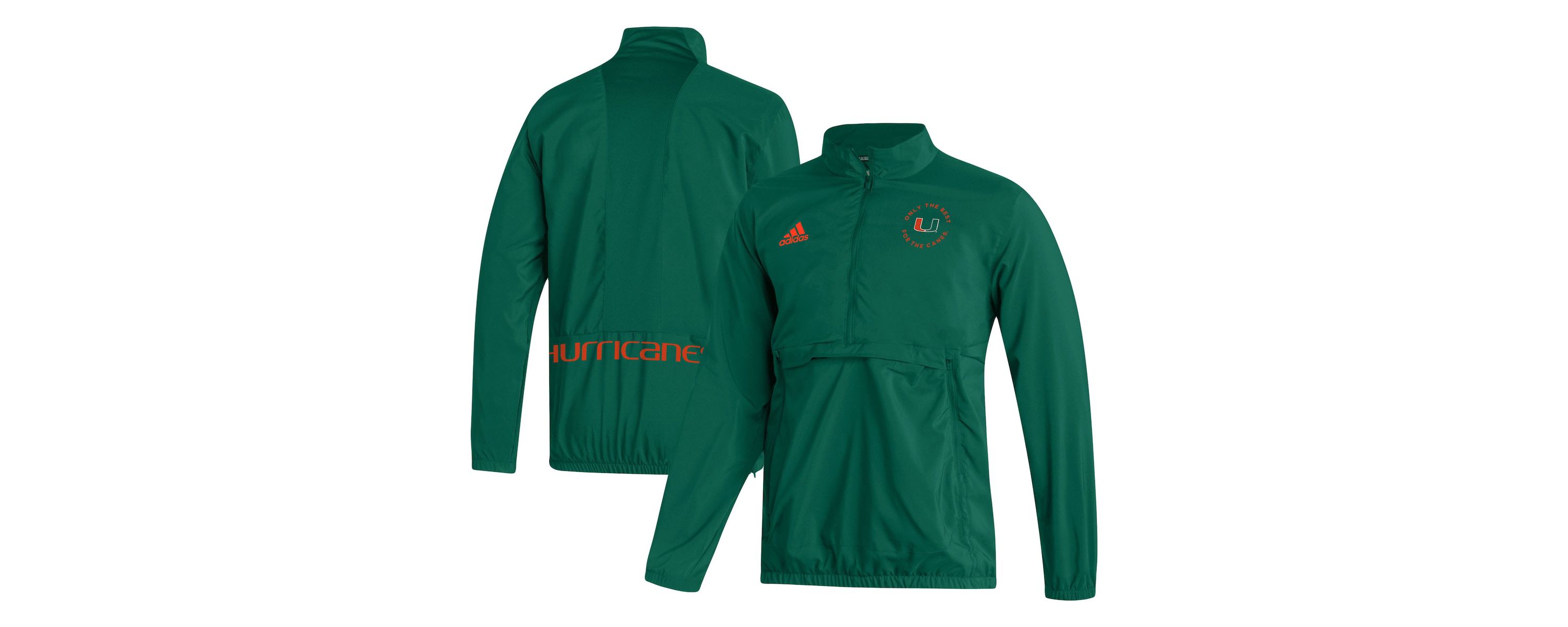 Miami (FL) Hurricanes NCAA Miami Hurricanes AEROREADY Half-Zip Jacket