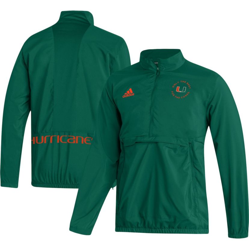 Miami (FL) Hurricanes NCAA Miami Hurricanes AEROREADY Half-Zip Jacket