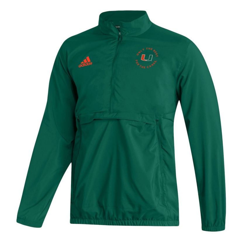 Miami (FL) Hurricanes NCAA Miami Hurricanes AEROREADY Half-Zip Jacket
