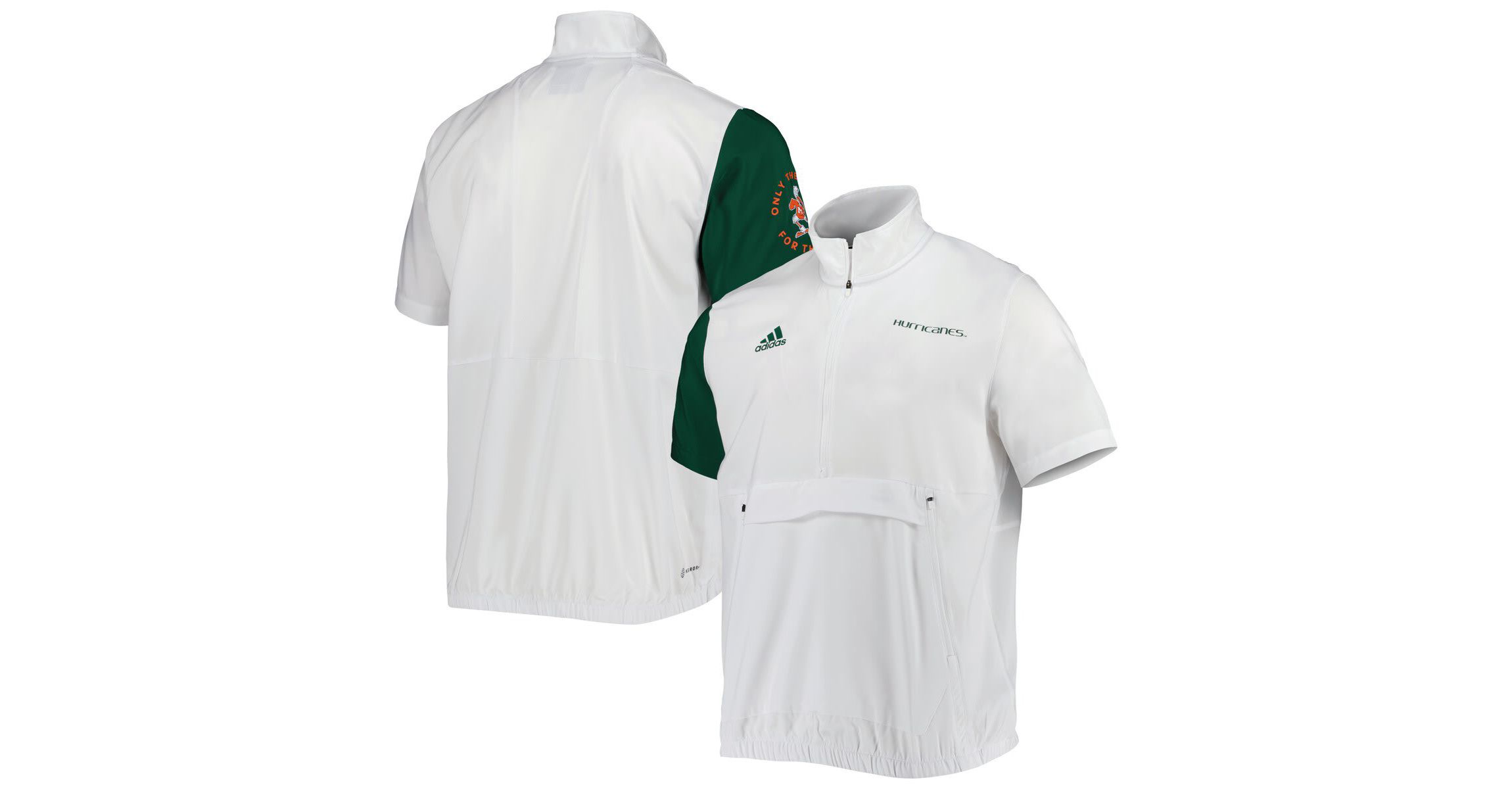 Miami (FL) Hurricanes NCAA Miami Hurricanes M STM AEROREADY Half-Zip Jacket