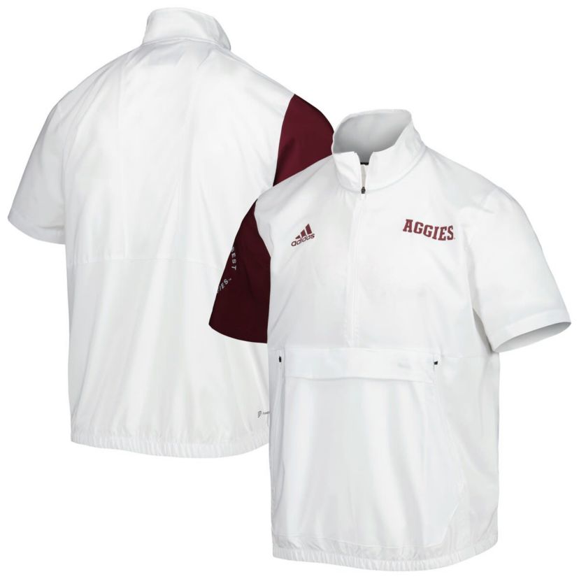 NCAA Texas A&M Aggies M STM AEROREADY Half-Zip Jacket