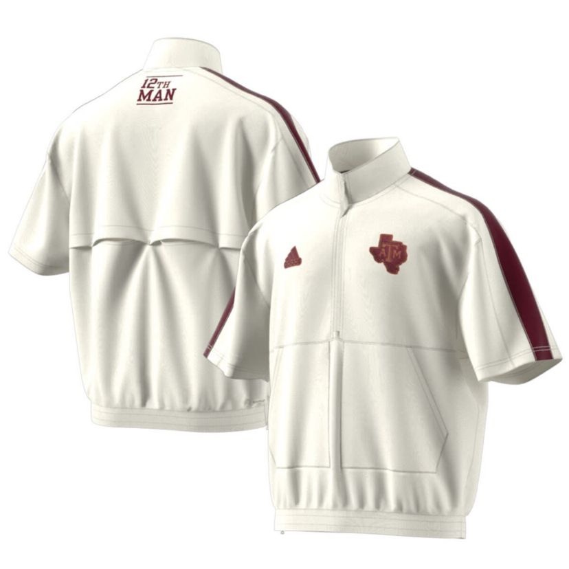 NCAA Texas A&M Aggies Strategy Pullover Half-Zip Short Sleeve Jacket