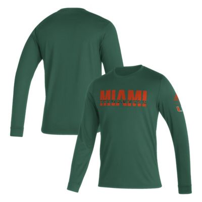 Miami (FL) Hurricanes NCAA Miami Hurricanes Sideline Locker Strikethrough Creator AEROREADY Long Sleeve T-Shirt