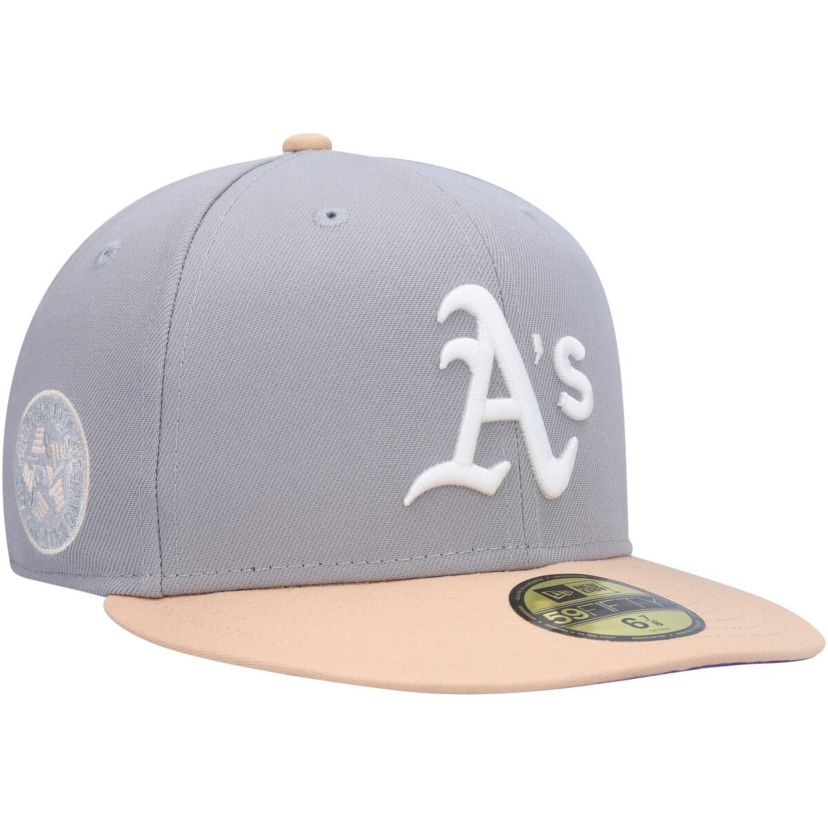 Oakland Athletics MLB Gray/Peach Athletics 1987 MLB All-Star Game Undervisor 59FIFTY Fitted Hat