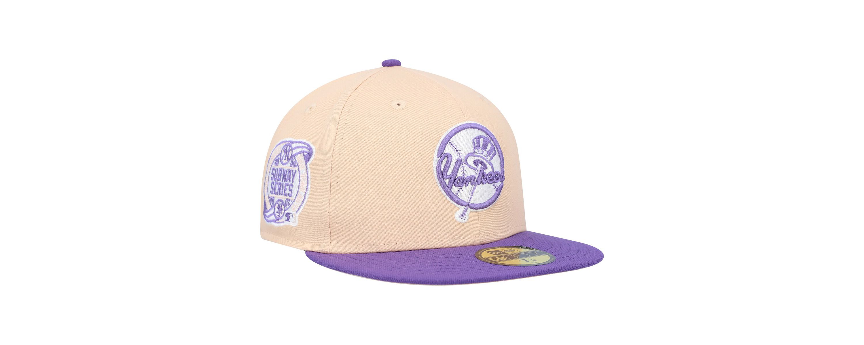 MLB Peach/Purple New York Yankees Subway Series Side Patch 59FIFTY Fitted Hat
