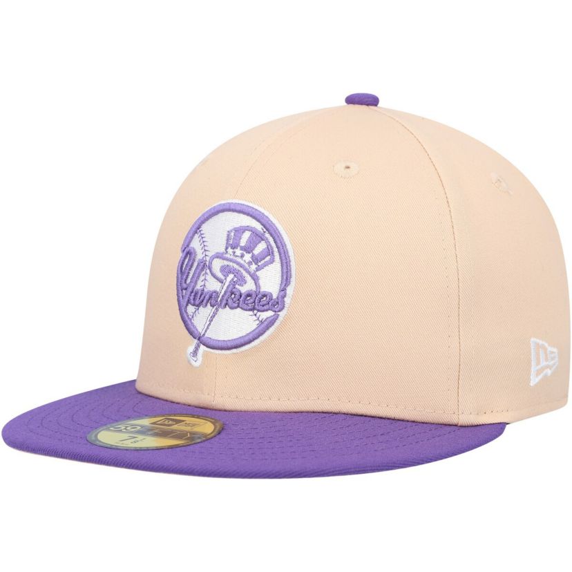 MLB Peach/Purple New York Yankees Subway Series Side Patch 59FIFTY Fitted Hat