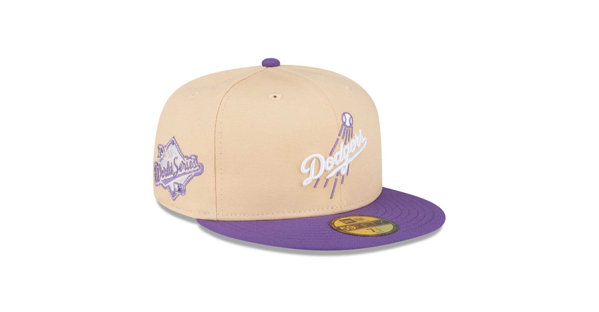 MLB Peach/Purple Los Angeles Dodgers 1988 World Series Side Patch 59FIFTY Fitted Hat