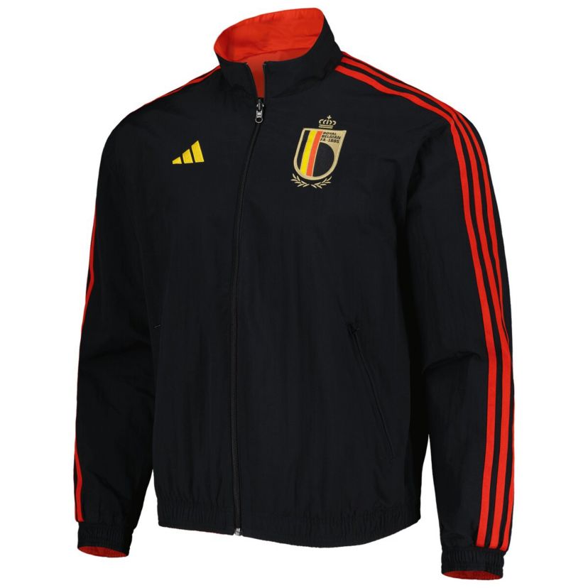 Soccer National Teams Red/Black Belgium National Team AEROREADY Reversible Anthem Reversible Full-Zip Jacket
