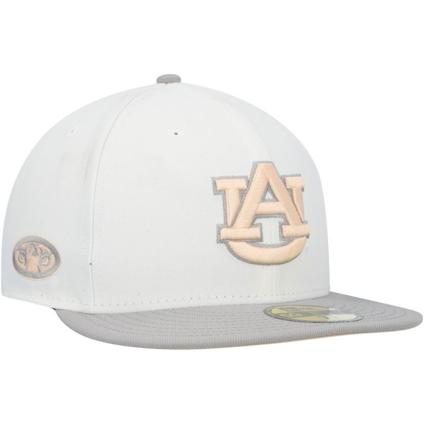 NCAA White/Gray Auburn Tigers Neutral Apricot 59FIFTY Fitted Hat