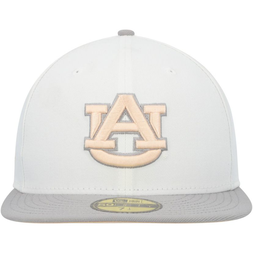 NCAA White/Gray Auburn Tigers Neutral Apricot 59FIFTY Fitted Hat