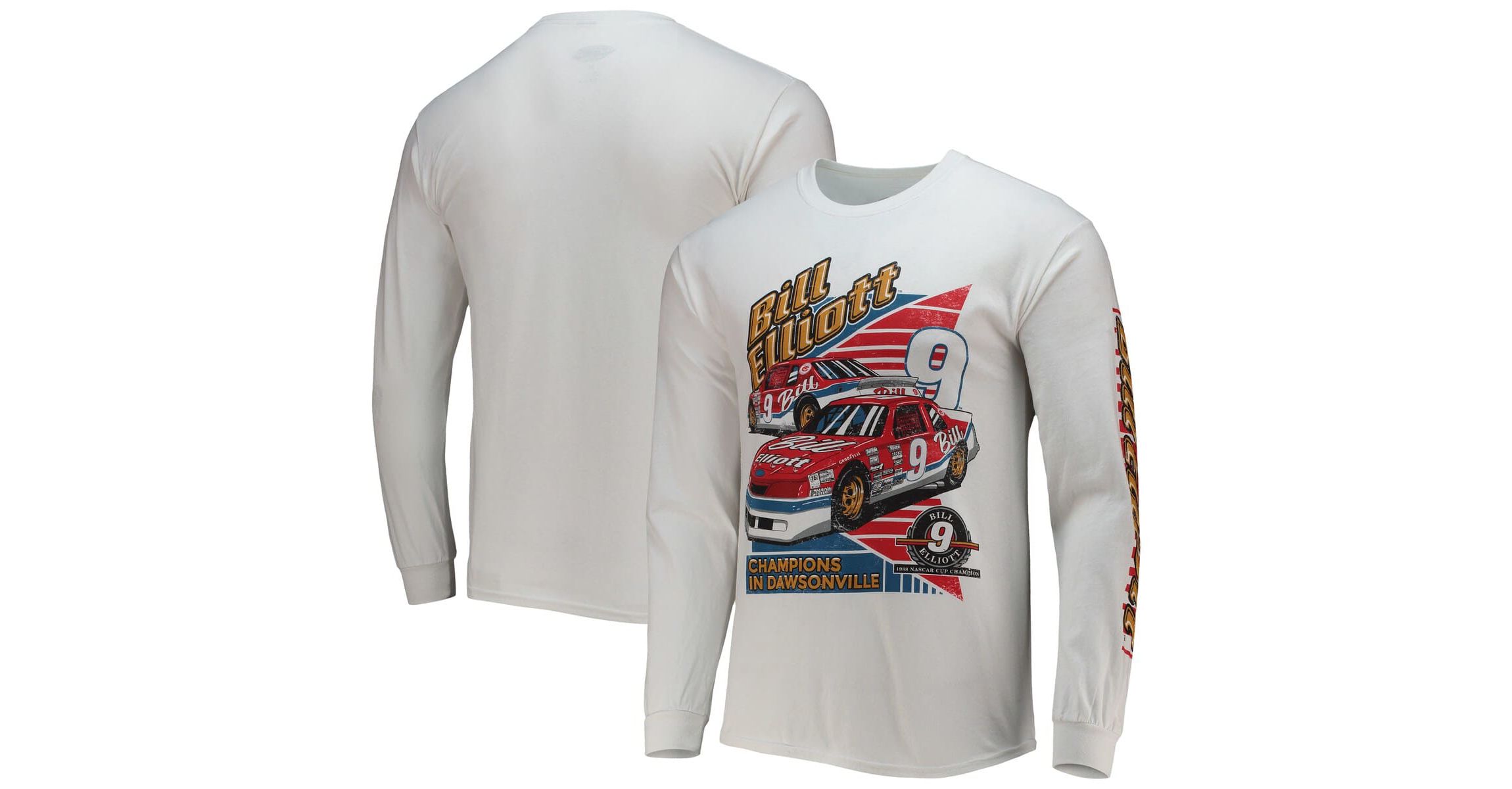 NASCAR Checkered Flag Bill Elliott 2-Spot Long Sleeve T-Shirt