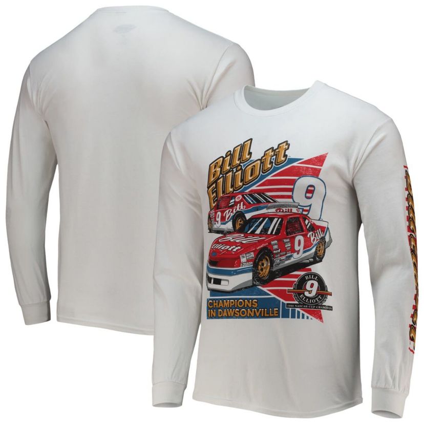 NASCAR Checkered Flag Bill Elliott 2-Spot Long Sleeve T-Shirt