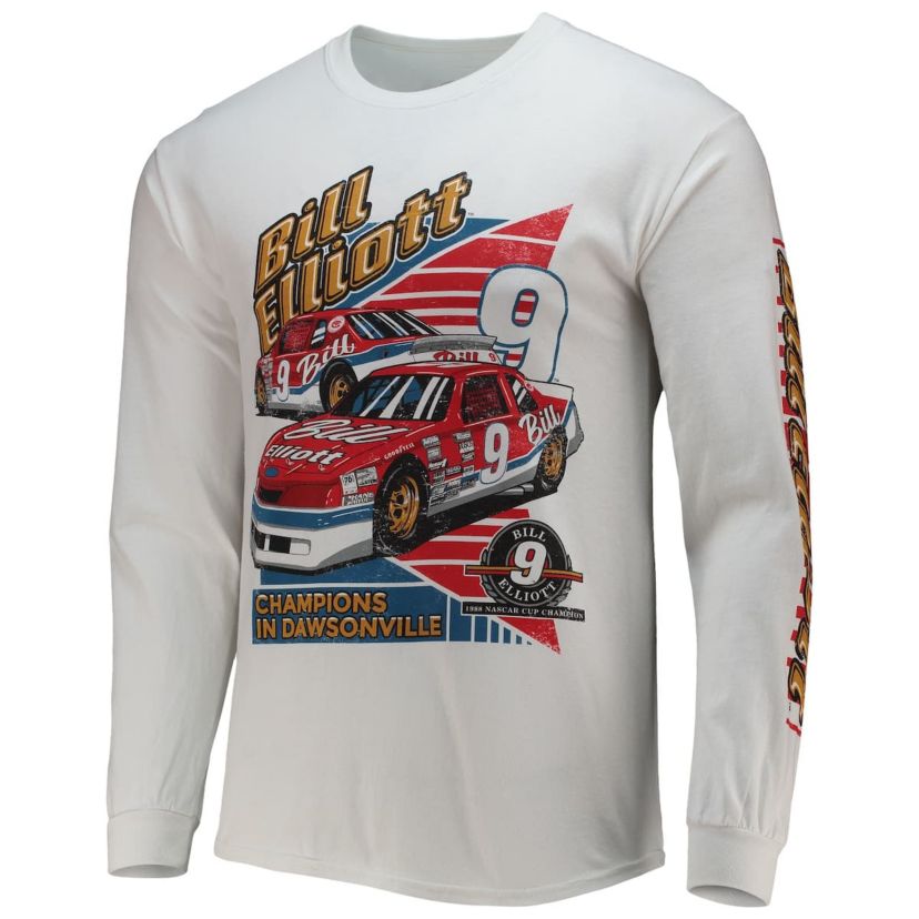 NASCAR Checkered Flag Bill Elliott 2-Spot Long Sleeve T-Shirt