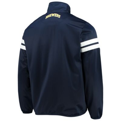 MLB Navy/Gold Milwaukee Brewers Power Pitcher Full-Zip Track Jacket