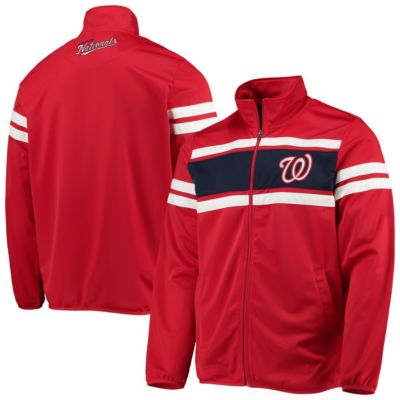 MLB Red/Navy Washington Nationals Power Pitcher Full-Zip Track Jacket