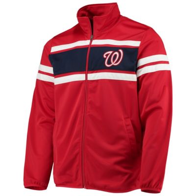 MLB Red/Navy Washington Nationals Power Pitcher Full-Zip Track Jacket