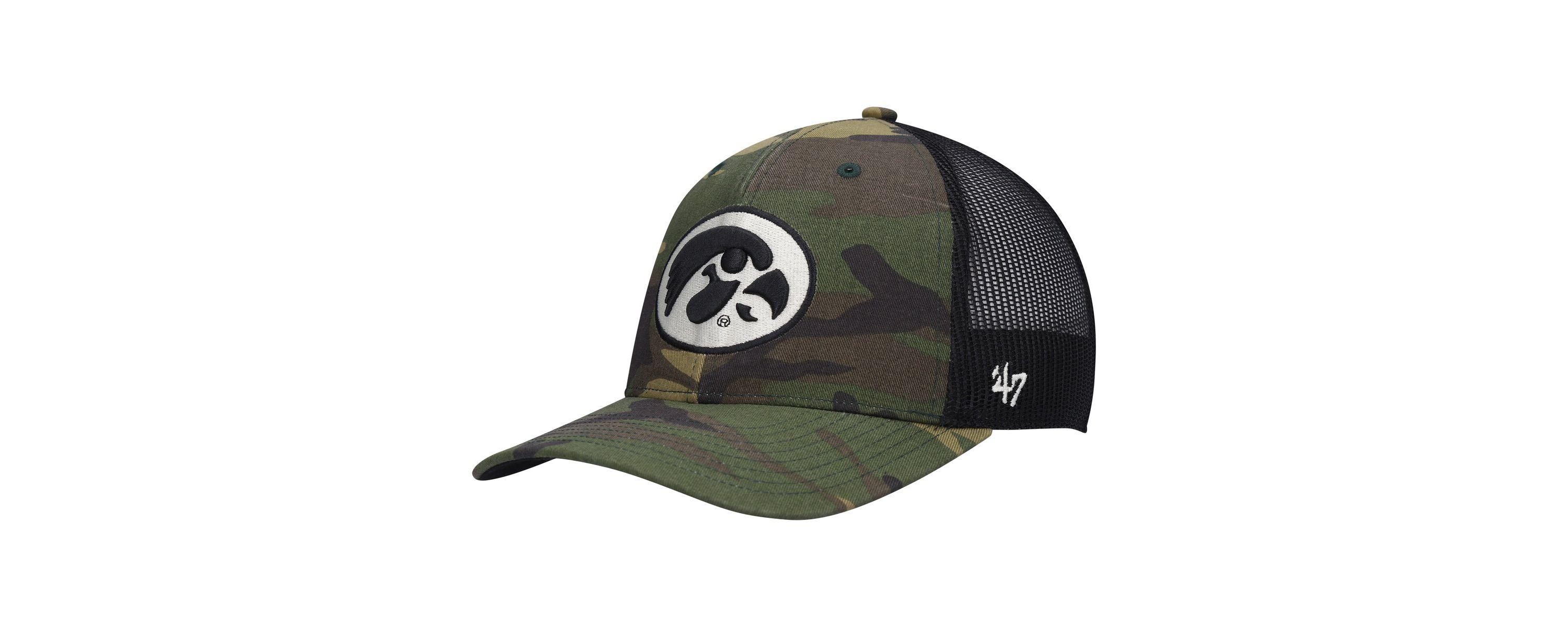 NCAA Camo/Black Iowa Hawkeyes Team Logo Trucker Snapback Hat