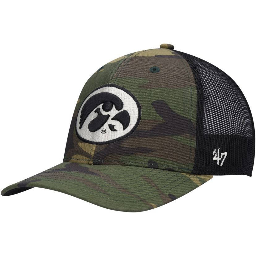 NCAA Camo/Black Iowa Hawkeyes Team Logo Trucker Snapback Hat