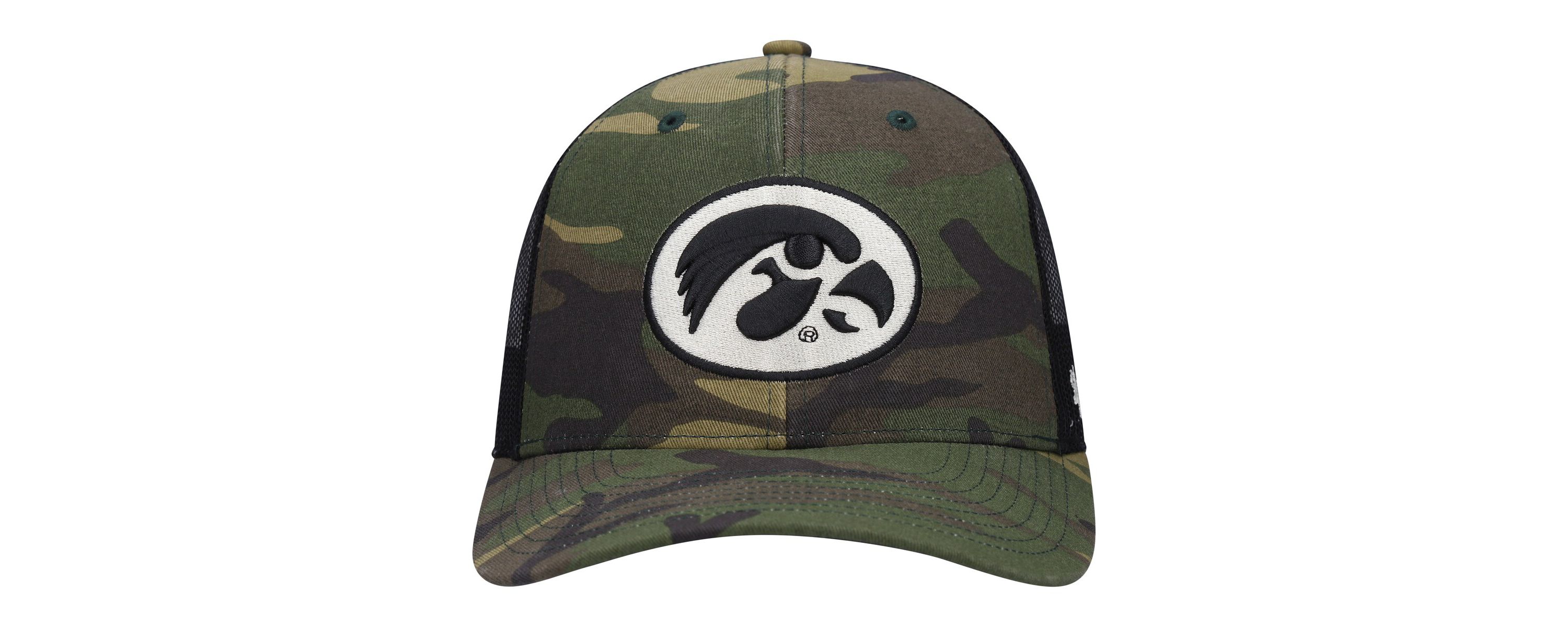 NCAA Camo/Black Iowa Hawkeyes Team Logo Trucker Snapback Hat