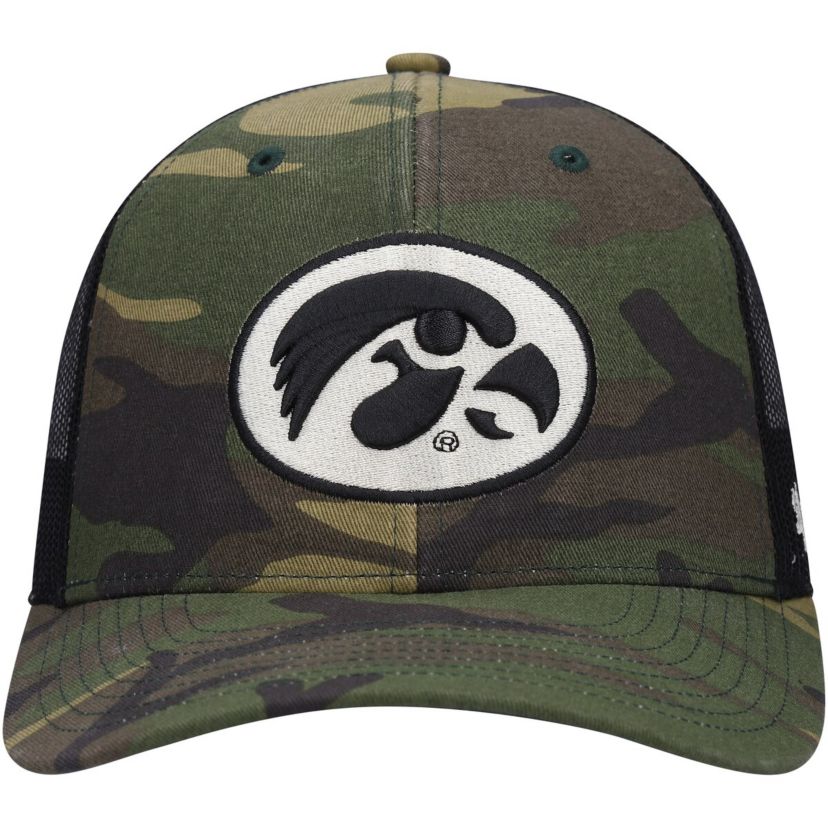 NCAA Camo/Black Iowa Hawkeyes Team Logo Trucker Snapback Hat