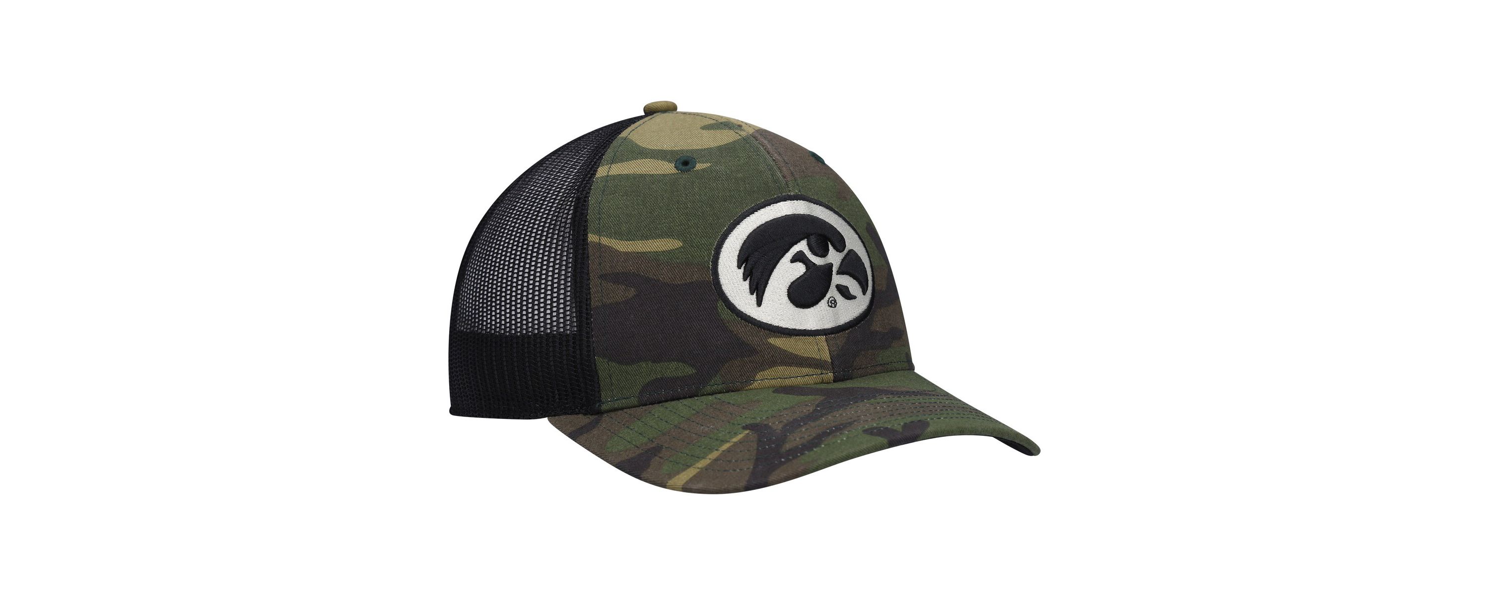 NCAA Camo/Black Iowa Hawkeyes Team Logo Trucker Snapback Hat