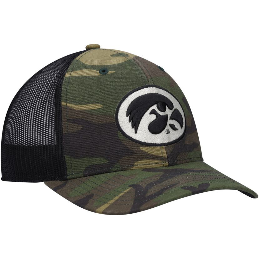 NCAA Camo/Black Iowa Hawkeyes Team Logo Trucker Snapback Hat