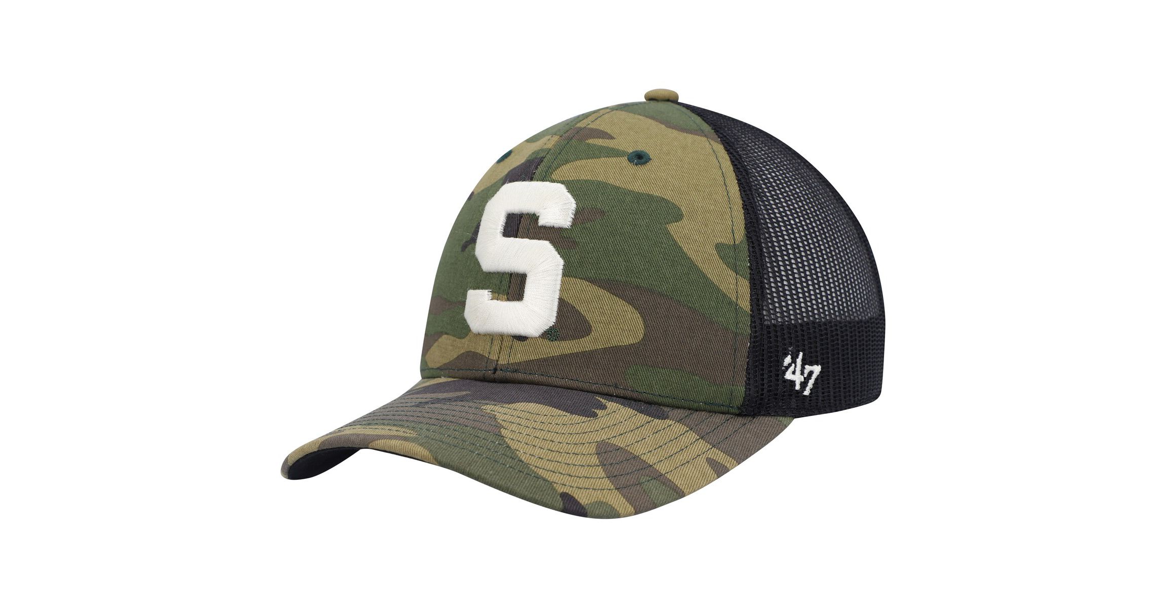 NCAA Camo/Black Michigan State Spartans Team Logo Trucker Snapback Hat