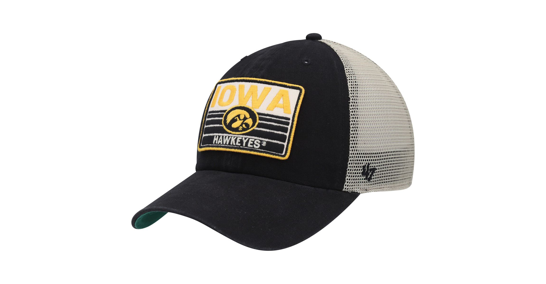 NCAA Black/Natural Iowa Hawkeyes Four Stroke Clean Up Trucker Snapback Hat