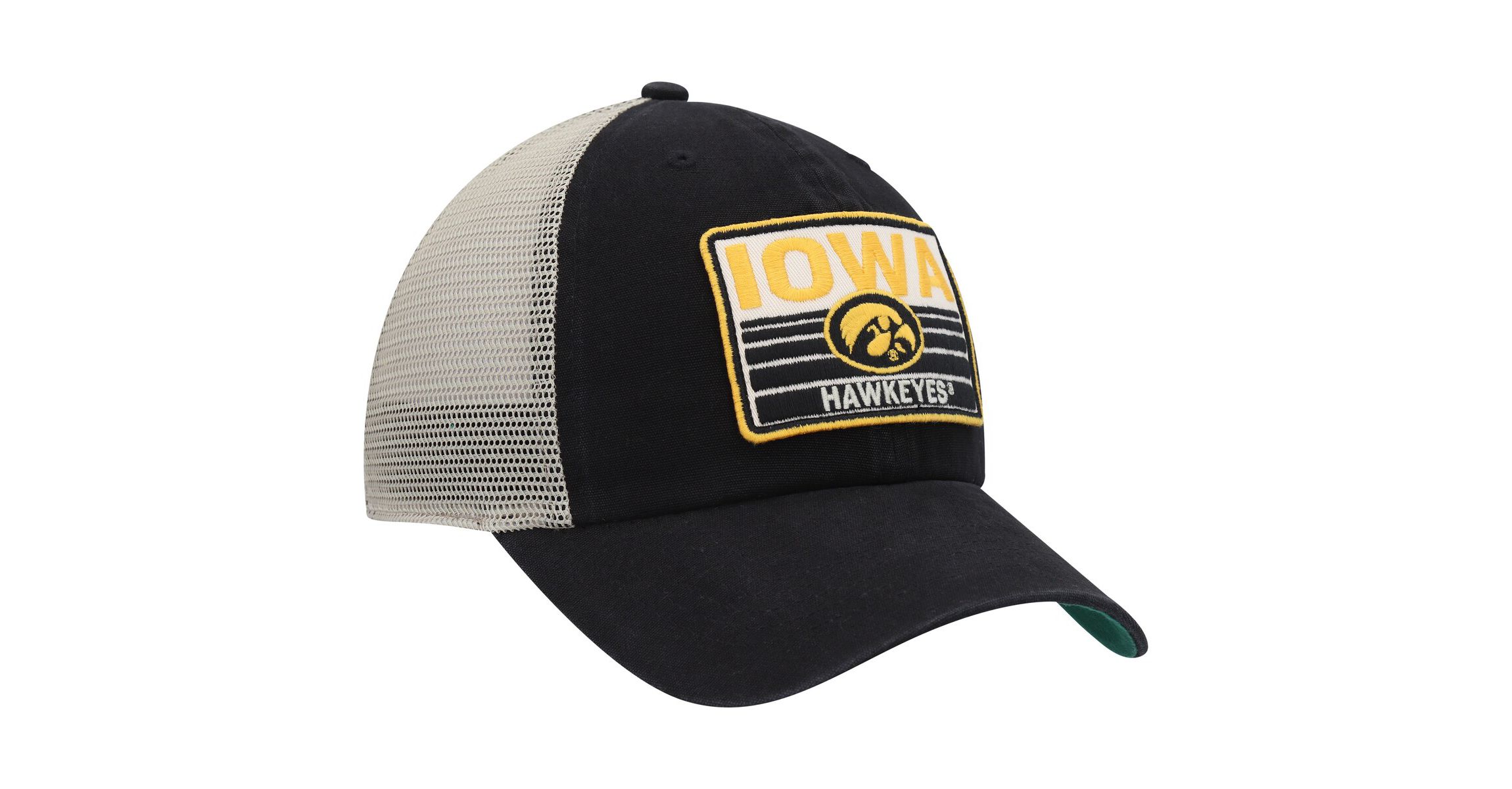 NCAA Black/Natural Iowa Hawkeyes Four Stroke Clean Up Trucker Snapback Hat