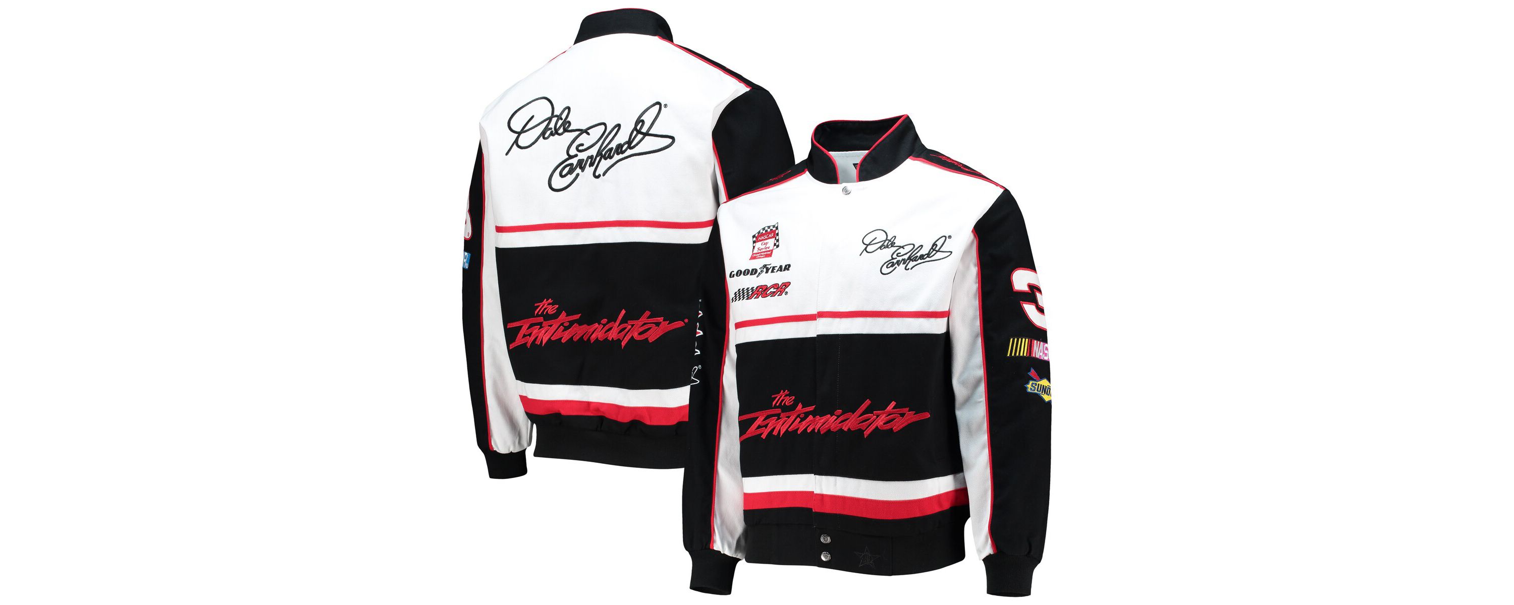 NASCAR Black/White Dale Earnhardt Twill Uniform Full-Snap Jacket