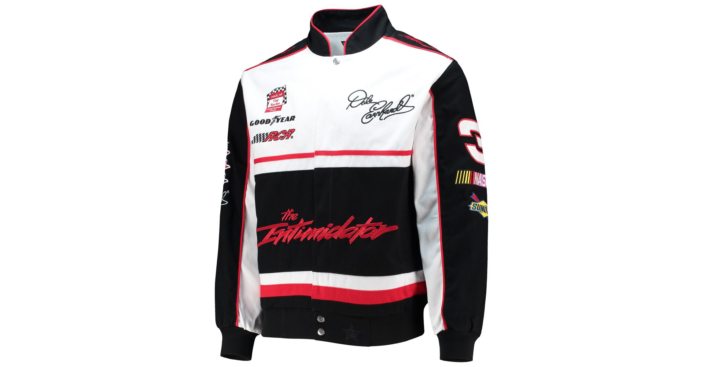 NASCAR Black/White Dale Earnhardt Twill Uniform Full-Snap Jacket