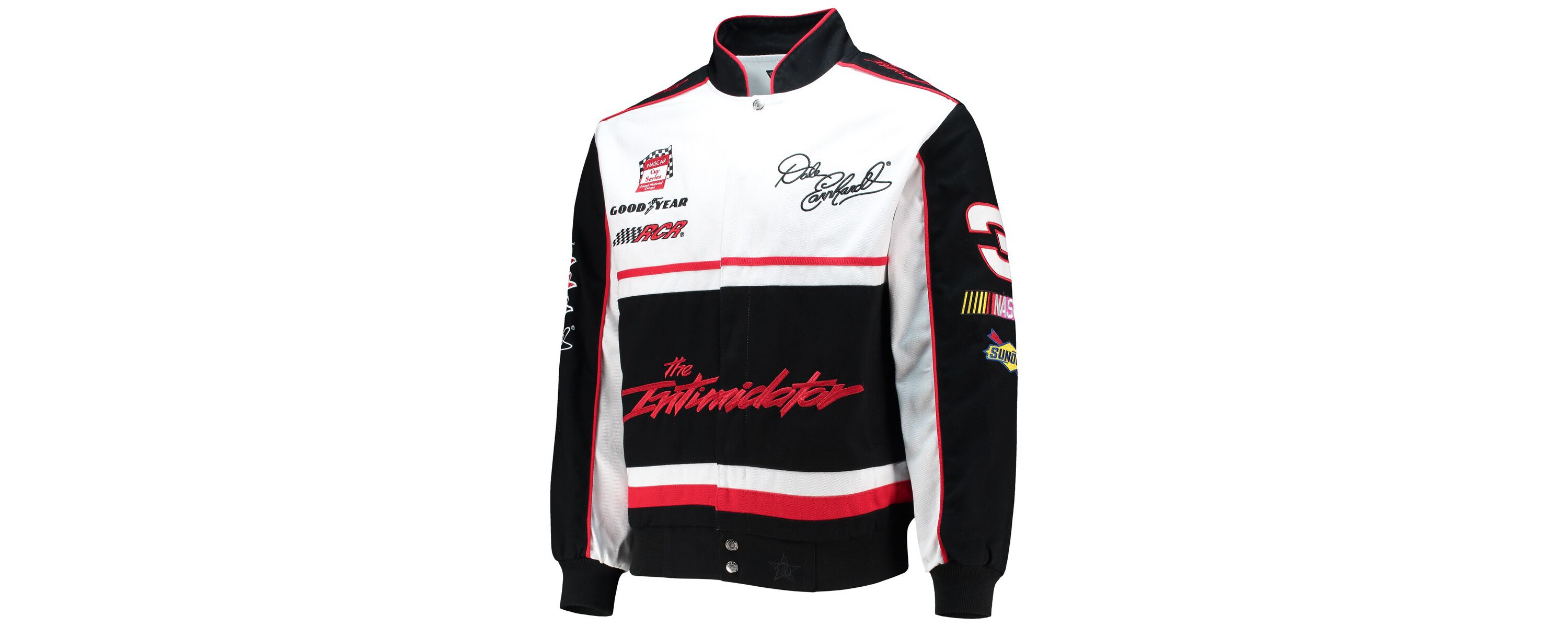 NASCAR Black/White Dale Earnhardt Twill Uniform Full-Snap Jacket