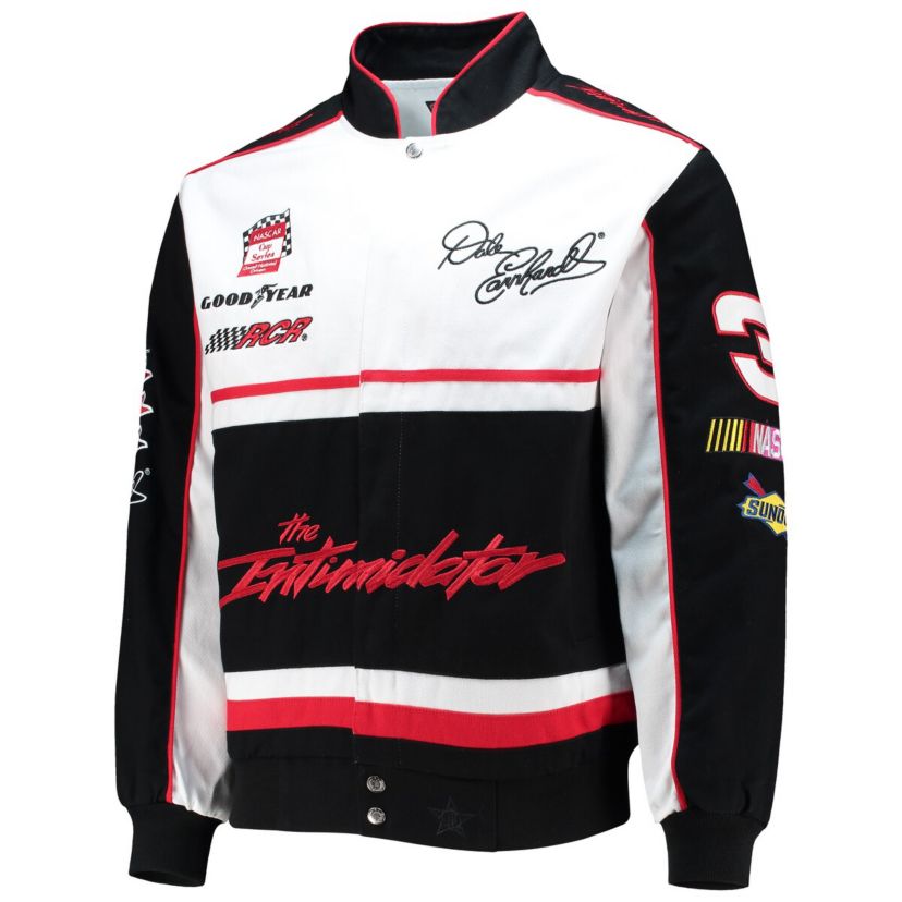 NASCAR Black/White Dale Earnhardt Twill Uniform Full-Snap Jacket