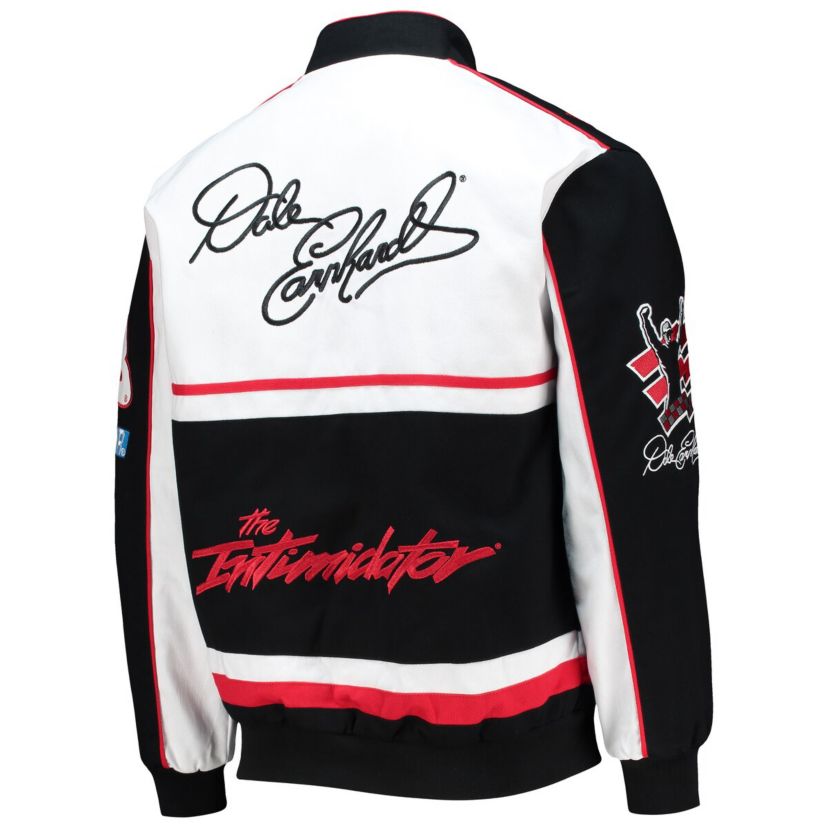 NASCAR Black/White Dale Earnhardt Twill Uniform Full-Snap Jacket