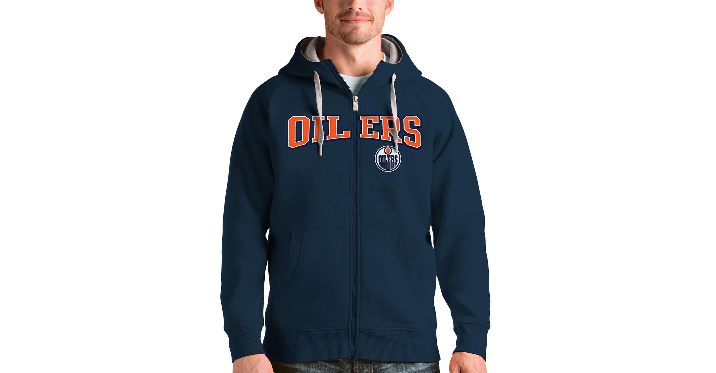 NHL Edmonton Oilers Wordmark Victory Full-Zip Hoodie