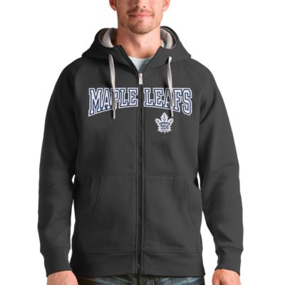 Antigua Men's NHL Toronto Maple Leafs Wordmark Victory Full-Zip Hoodie, Grey, 2XL -  0196230457179