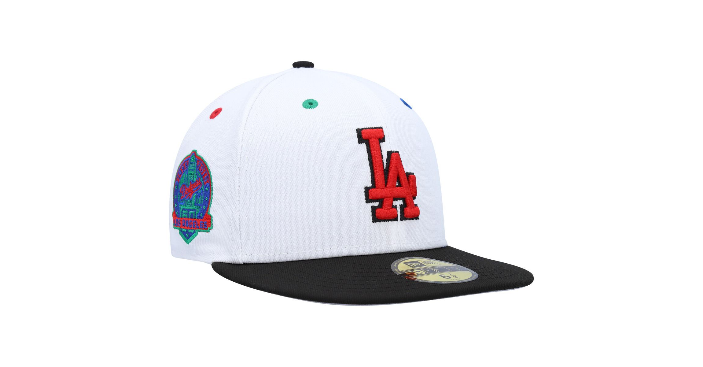 MLB White/Black Los Angeles Dodgers 60th Anniversary Primary Eye 59FIFTY Fitted Hat