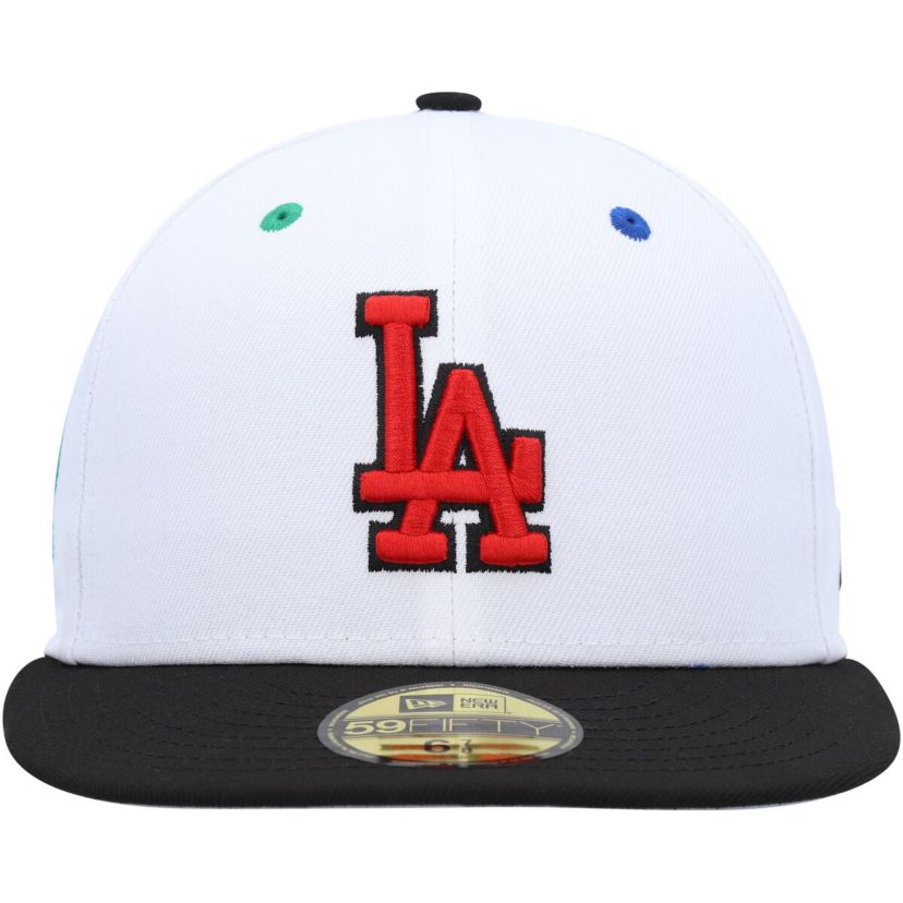 MLB White/Black Los Angeles Dodgers 60th Anniversary Primary Eye 59FIFTY Fitted Hat