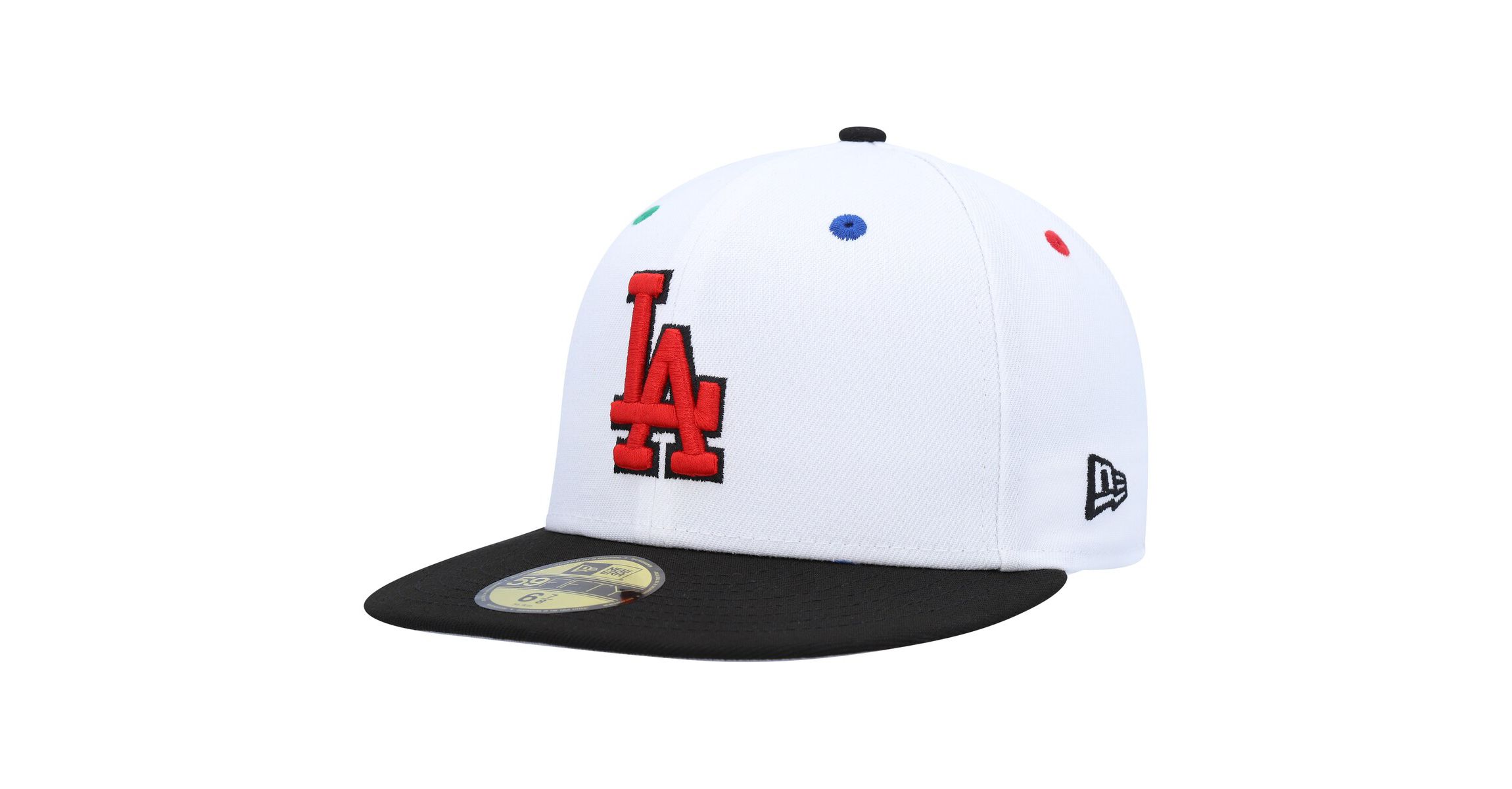 MLB White/Black Los Angeles Dodgers 60th Anniversary Primary Eye 59FIFTY Fitted Hat