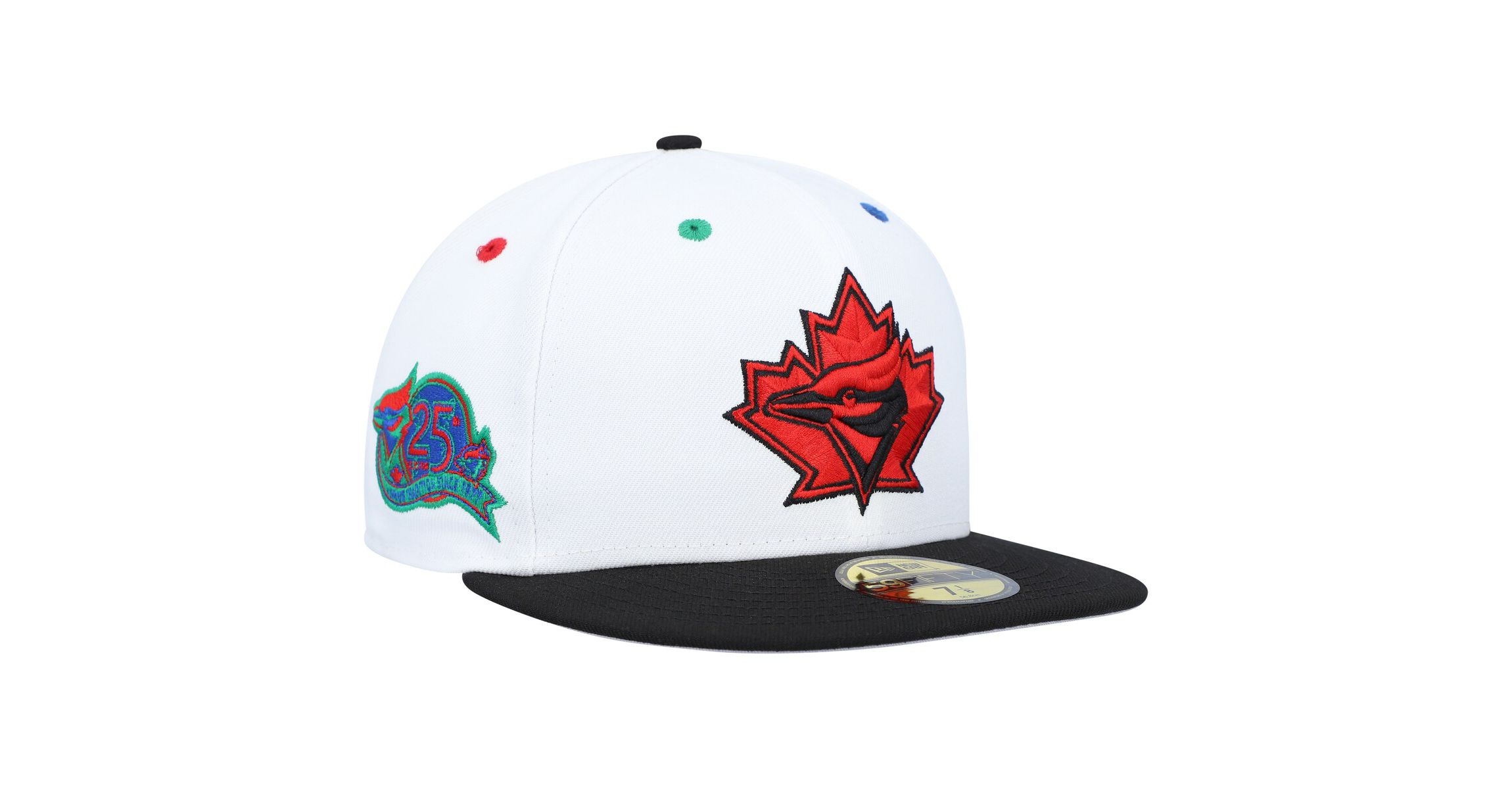Toronto Blue Jays MLB White/Black Toronto Jays 25th Anniversary Primary Eye 59FIFTY Fitted Hat