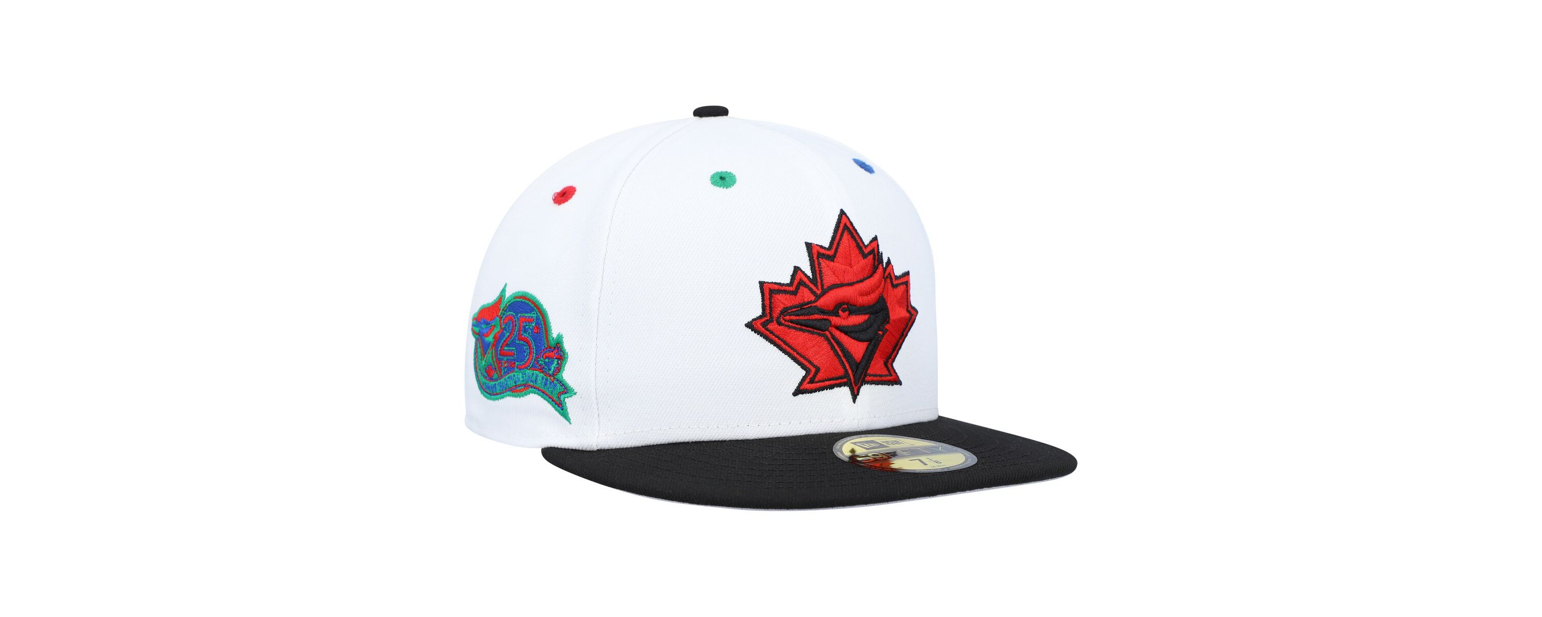 Toronto Blue Jays MLB White/Black Toronto Jays 25th Anniversary Primary Eye 59FIFTY Fitted Hat