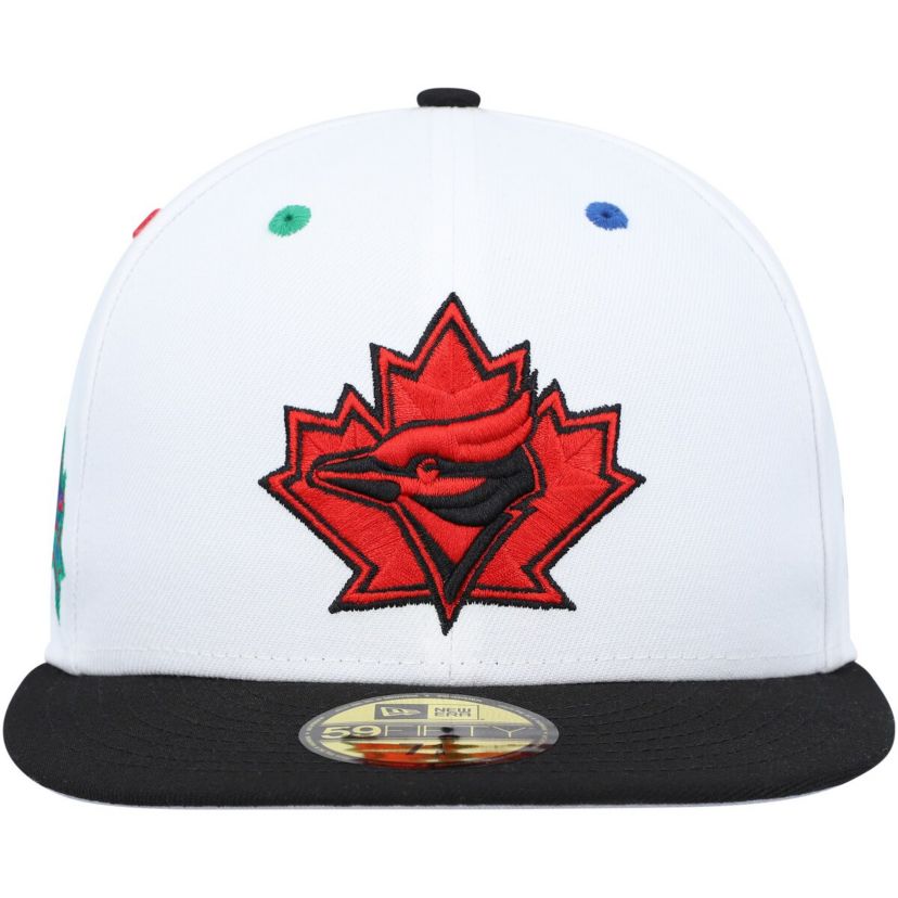 Toronto Blue Jays MLB White/Black Toronto Jays 25th Anniversary Primary Eye 59FIFTY Fitted Hat