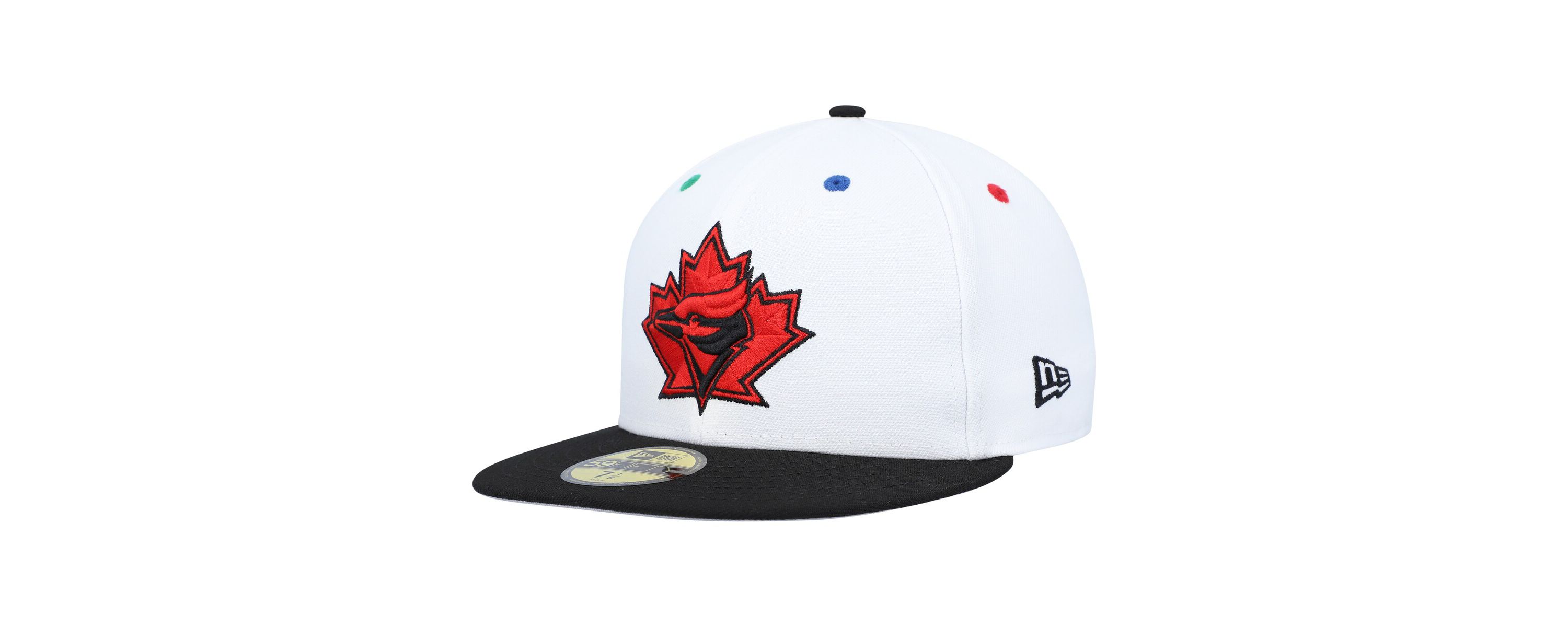 Toronto Blue Jays MLB White/Black Toronto Jays 25th Anniversary Primary Eye 59FIFTY Fitted Hat