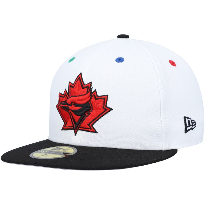Toronto Blue Jays MLB White/Black Toronto Jays 25th Anniversary Primary Eye 59FIFTY Fitted Hat