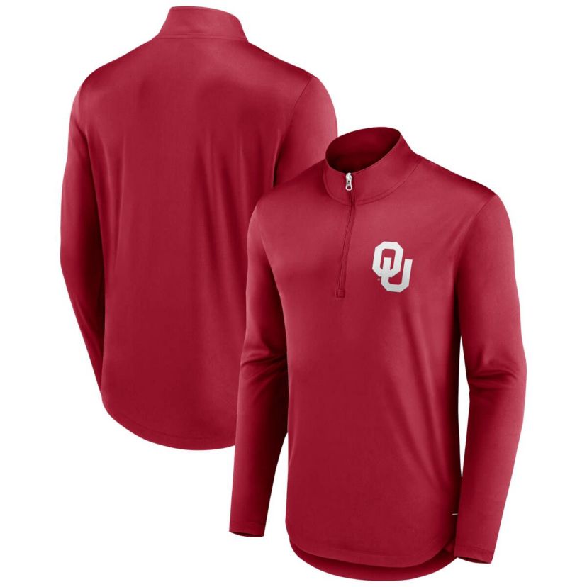 NCAA Fanatics Oklahoma Sooners Tough Minded Quarter-Zip Top