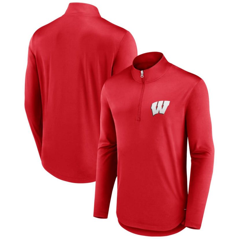 NCAA Fanatics Wisconsin Badgers Tough Minded Quarter-Zip Top